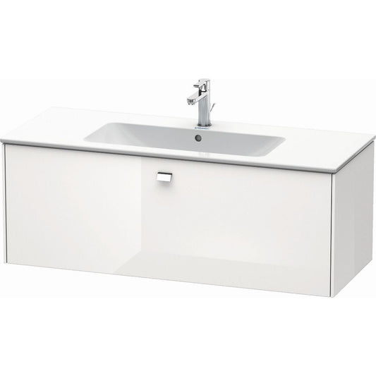 Duravit Brioso 48" x 17" x 19" One Drawer Wall-Mount Vanity Unit in White High Gloss and Chrome Handle