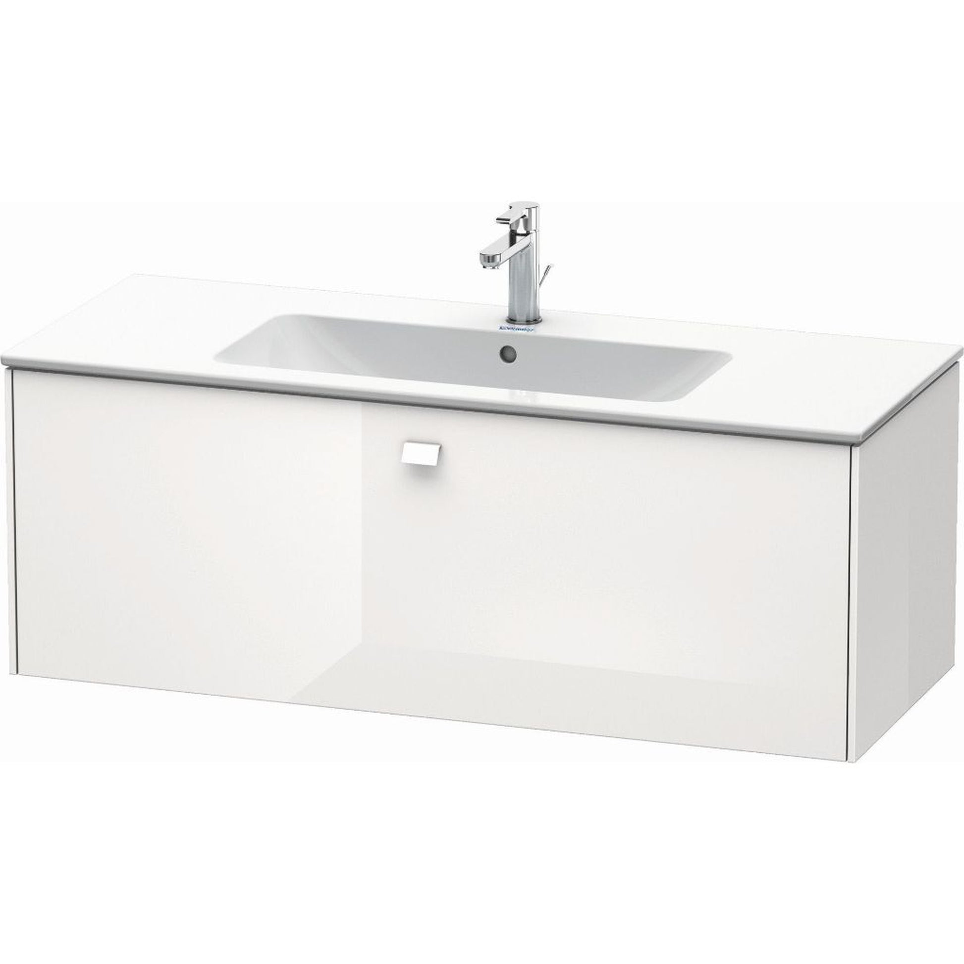 Duravit Brioso 48" x 17" x 19" One Drawer Wall-Mount Vanity Unit in White High Gloss