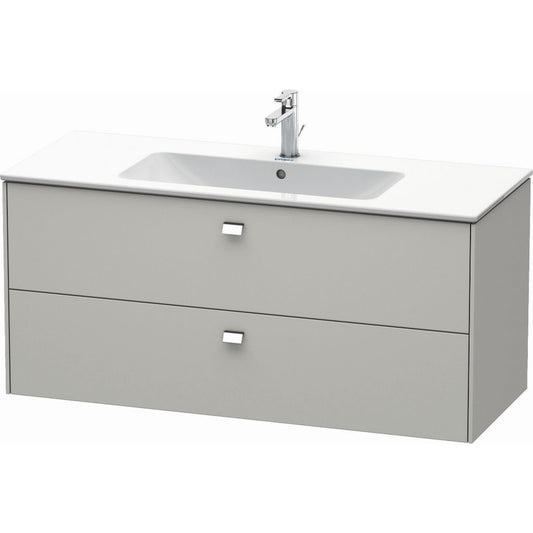 Duravit Brioso 48" x 22" x 19" Two Drawer Wall-Mount Vanity Unit in Concrete Grey Matt and Chrome Handle