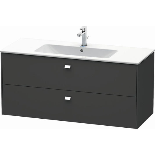 Duravit Brioso 48" x 22" x 19" Two Drawer Wall-Mount Vanity Unit in Graphite Matt and Chrome Handle