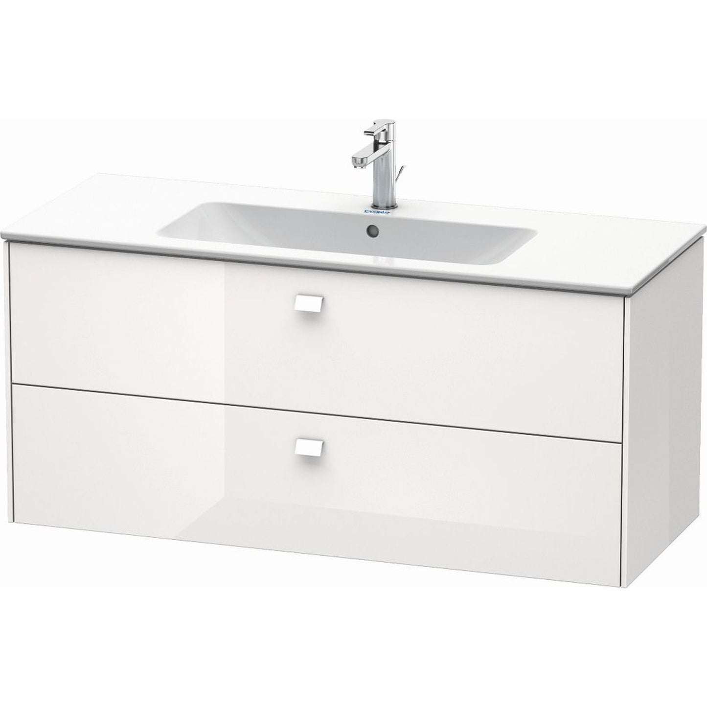 Duravit Brioso 48" x 22" x 19" Two Drawer Wall-Mount Vanity Unit in White High Gloss