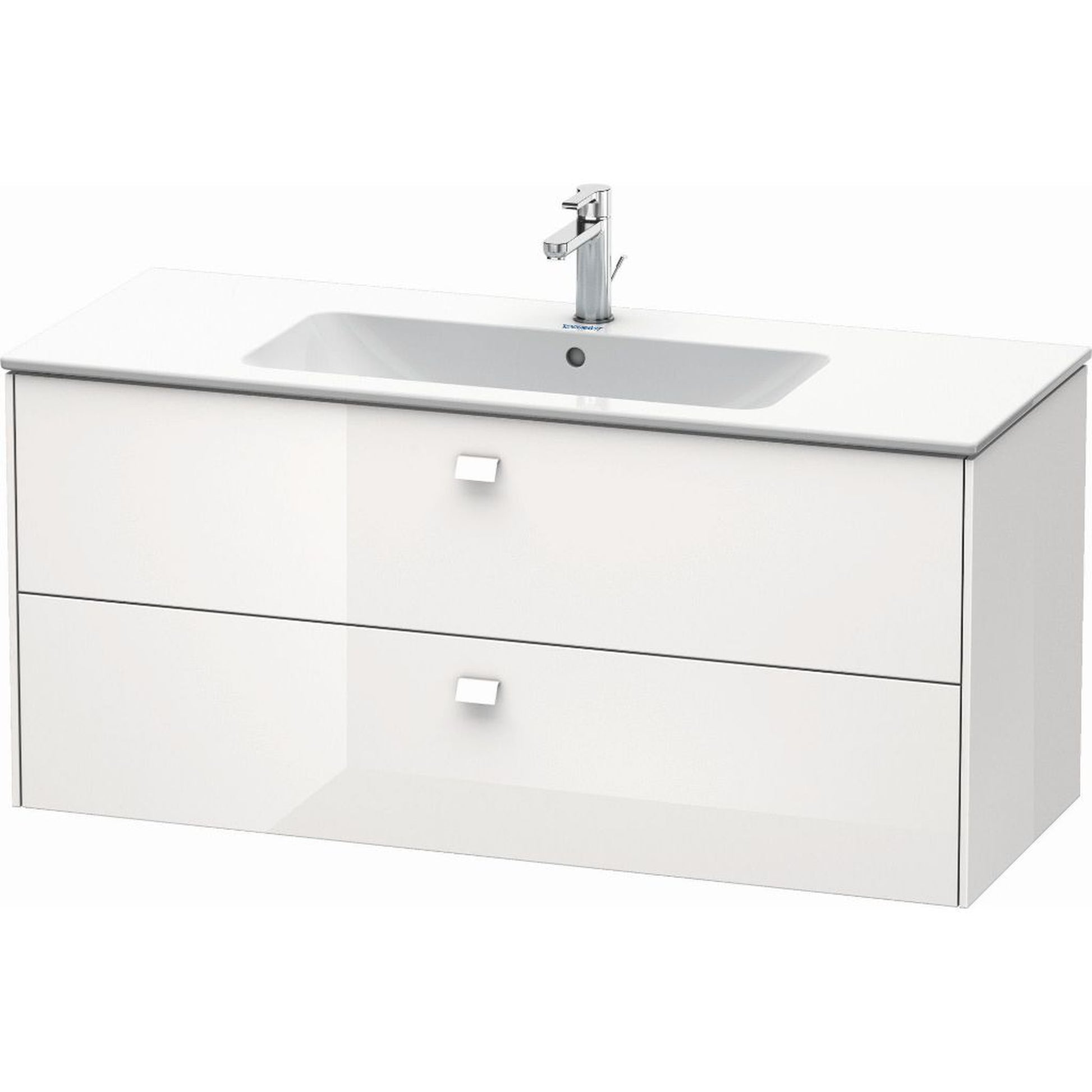 Duravit Brioso 48" x 22" x 19" Two Drawer Wall-Mount Vanity Unit in White High Gloss
