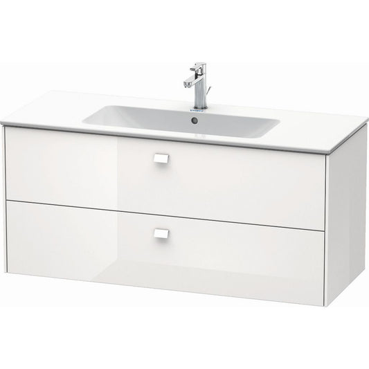 Duravit Brioso 48" x 22" x 19" Two Drawer Wall-Mount Vanity Unit in White High Gloss