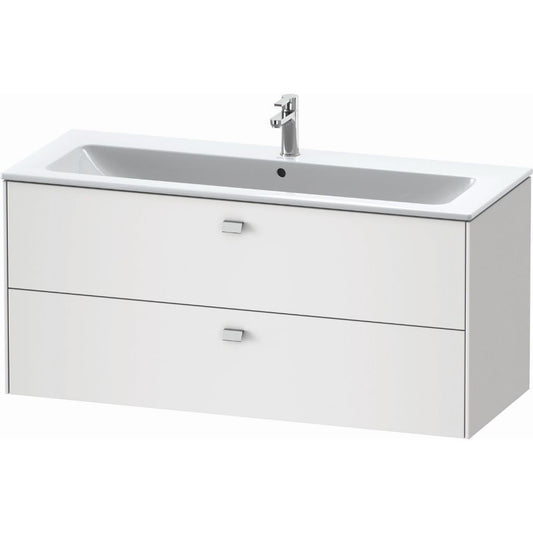 Duravit Brioso 48" x 22" x 19" Two Drawer Wall-Mount Vanity Unit in White Matt and Chrome Handle