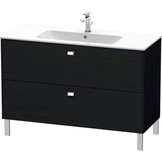 Duravit Brioso 48" x 27" x 19" Two Drawer Floor Standing Vanity Unit in Black Oak and Chrome Handle