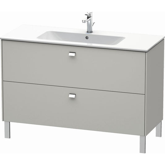 Duravit Brioso 48" x 27" x 19" Two Drawer Floor Standing Vanity Unit in Concrete Grey Matt and Chrome Handle