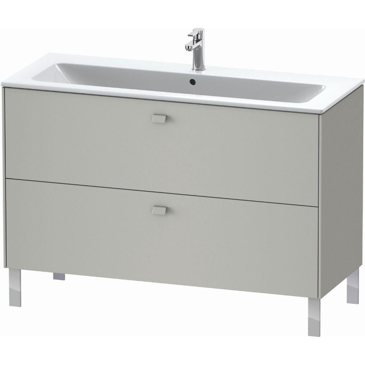 Duravit Brioso 48" x 27" x 19" Two Drawer Floor Standing Vanity Unit in Concrete Grey Matt