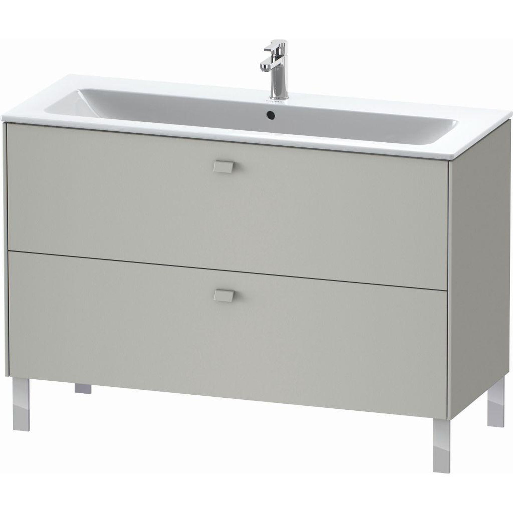 Duravit Brioso 48" x 27" x 19" Two Drawer Floor Standing Vanity Unit in Concrete Grey Matt