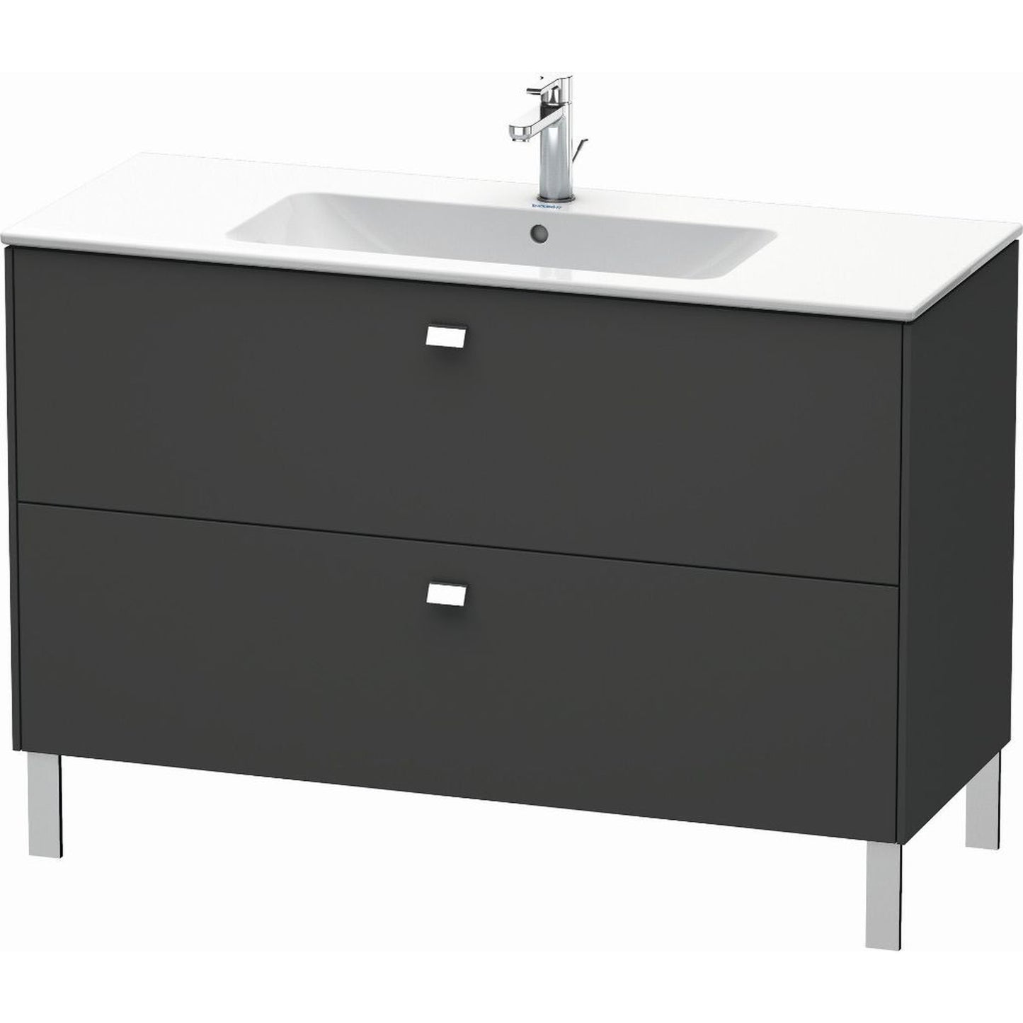 Duravit Brioso 48" x 27" x 19" Two Drawer Floor Standing Vanity Unit in Graphite Matt