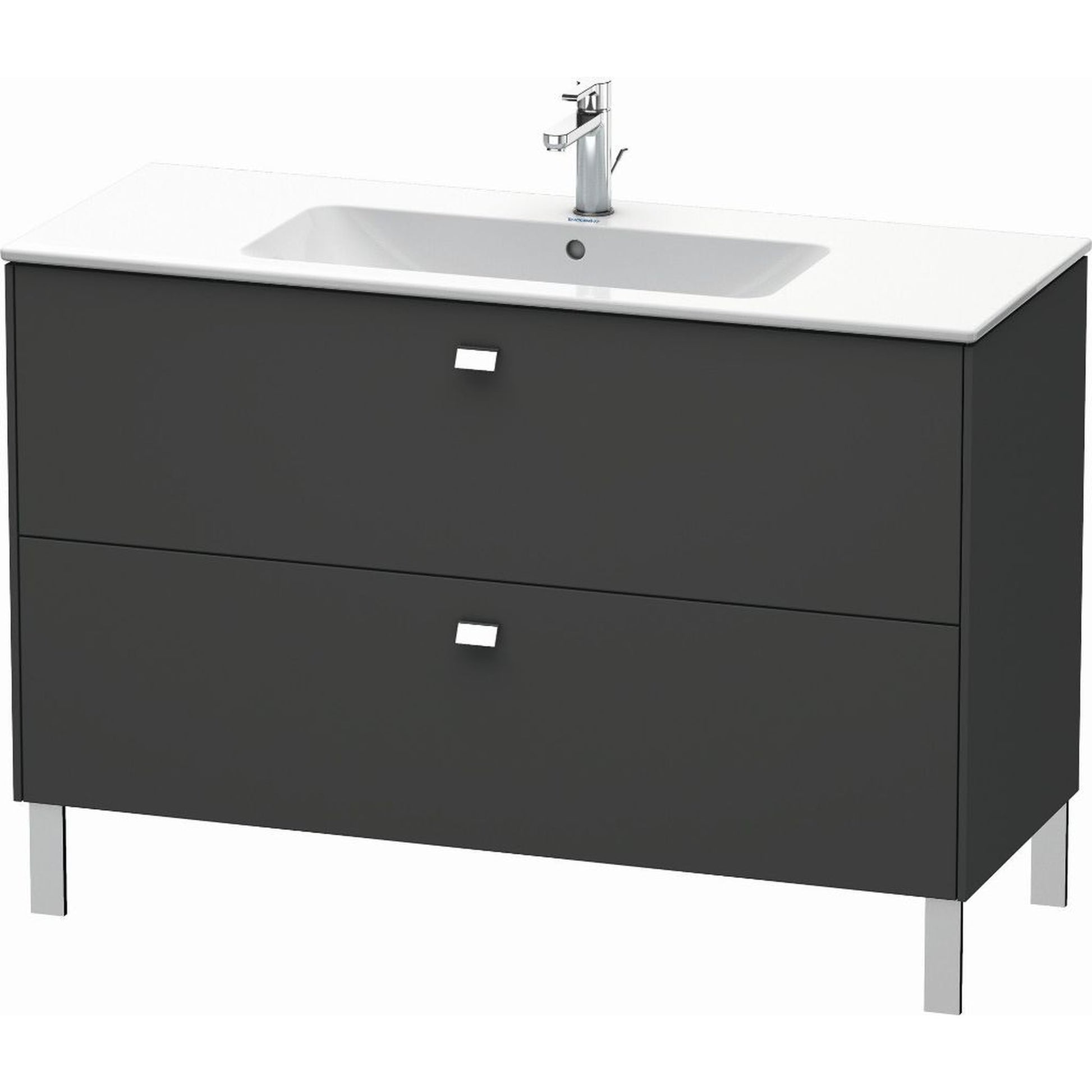 Duravit Brioso 48" x 27" x 19" Two Drawer Floor Standing Vanity Unit in Graphite Matt