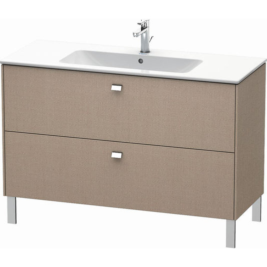 Duravit Brioso 48" x 27" x 19" Two Drawer Floor Standing Vanity Unit in Linen and Chrome Handle