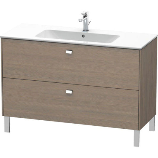 Duravit Brioso 48" x 27" x 19" Two Drawer Floor Standing Vanity Unit in Oak Terra and Chrome Handle
