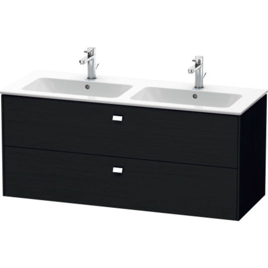 Duravit Brioso 51" x 22" x 19" Two Drawer Wall-Mount Vanity Unit in Black Oak and Chrome Handle
