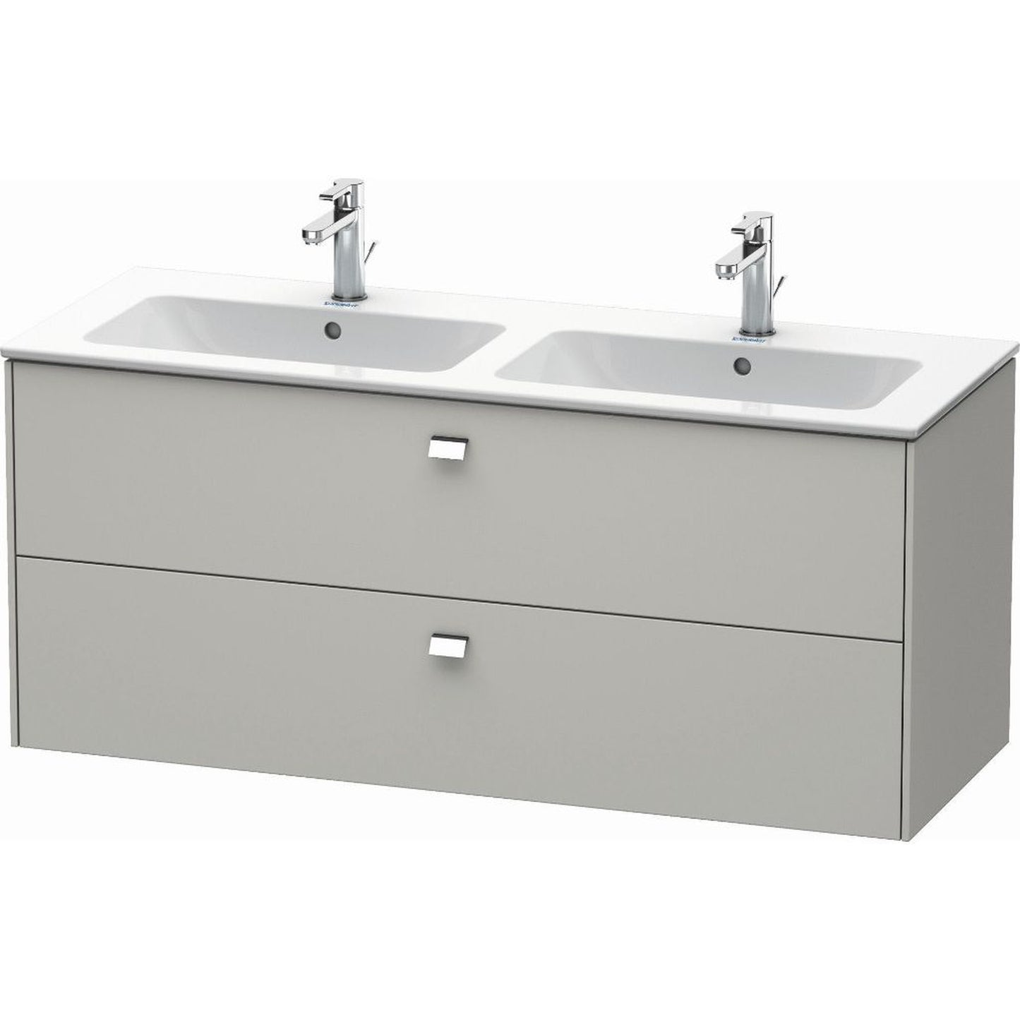 Duravit Brioso 51" x 22" x 19" Two Drawer Wall-Mount Vanity Unit in Concrete Grey Matt and Chrome Handle
