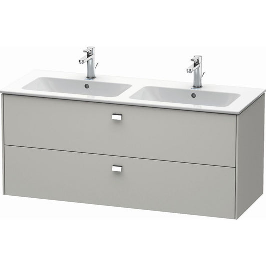 Duravit Brioso 51" x 22" x 19" Two Drawer Wall-Mount Vanity Unit in Concrete Grey Matt and Chrome Handle