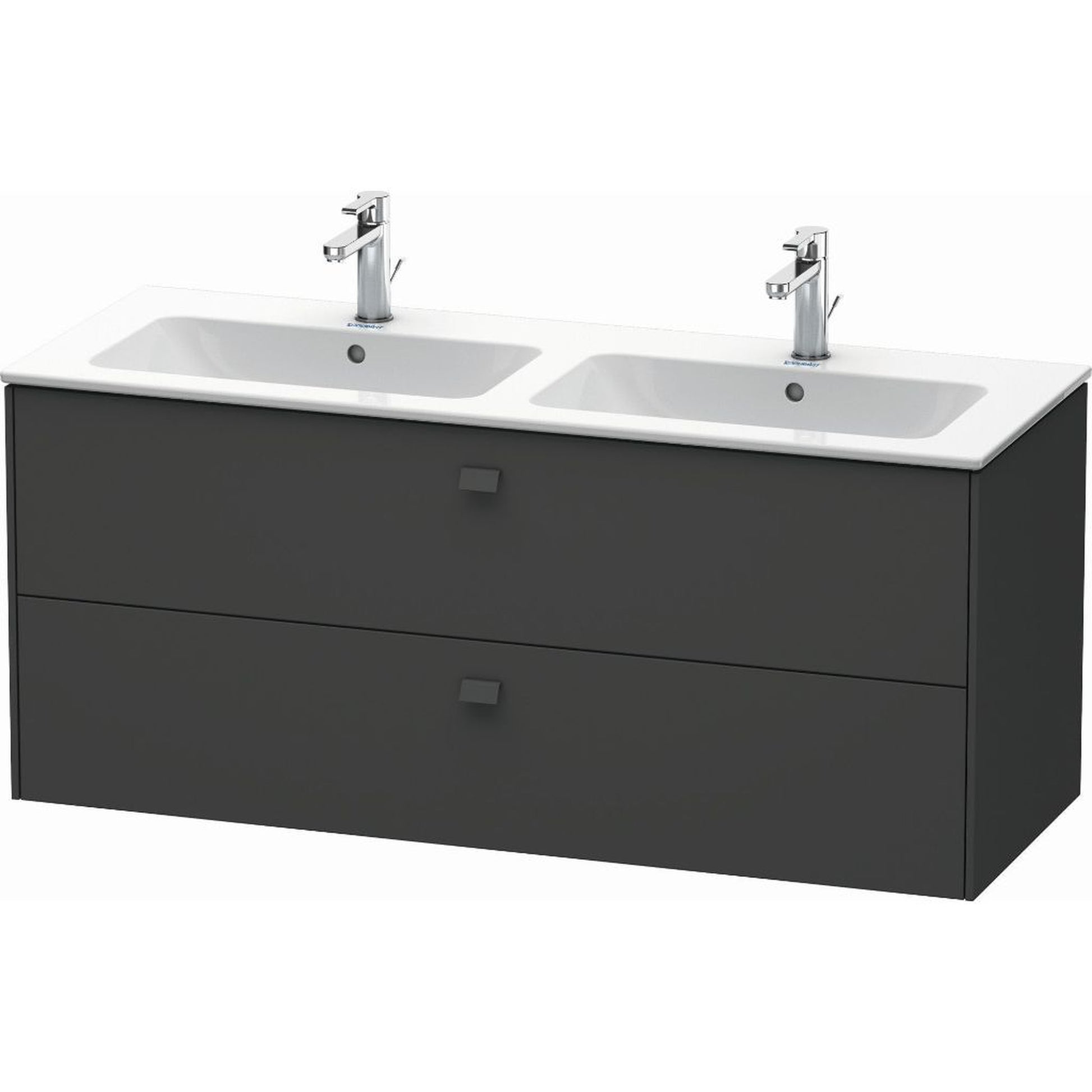 Duravit Brioso 51" x 22" x 19" Two Drawer Wall-Mount Vanity Unit in Graphite Matt