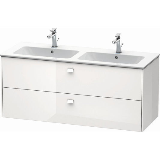 Duravit Brioso 51" x 22" x 19" Two Drawer Wall-Mount Vanity Unit in White High Gloss