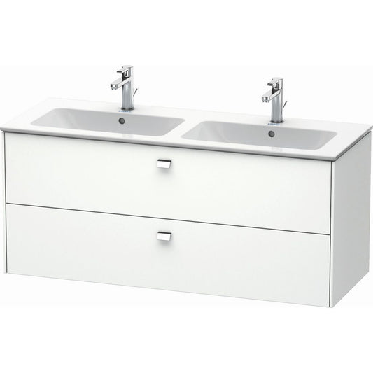Duravit Brioso 51" x 22" x 19" Two Drawer Wall-Mount Vanity Unit in White Matt and Chrome Handle