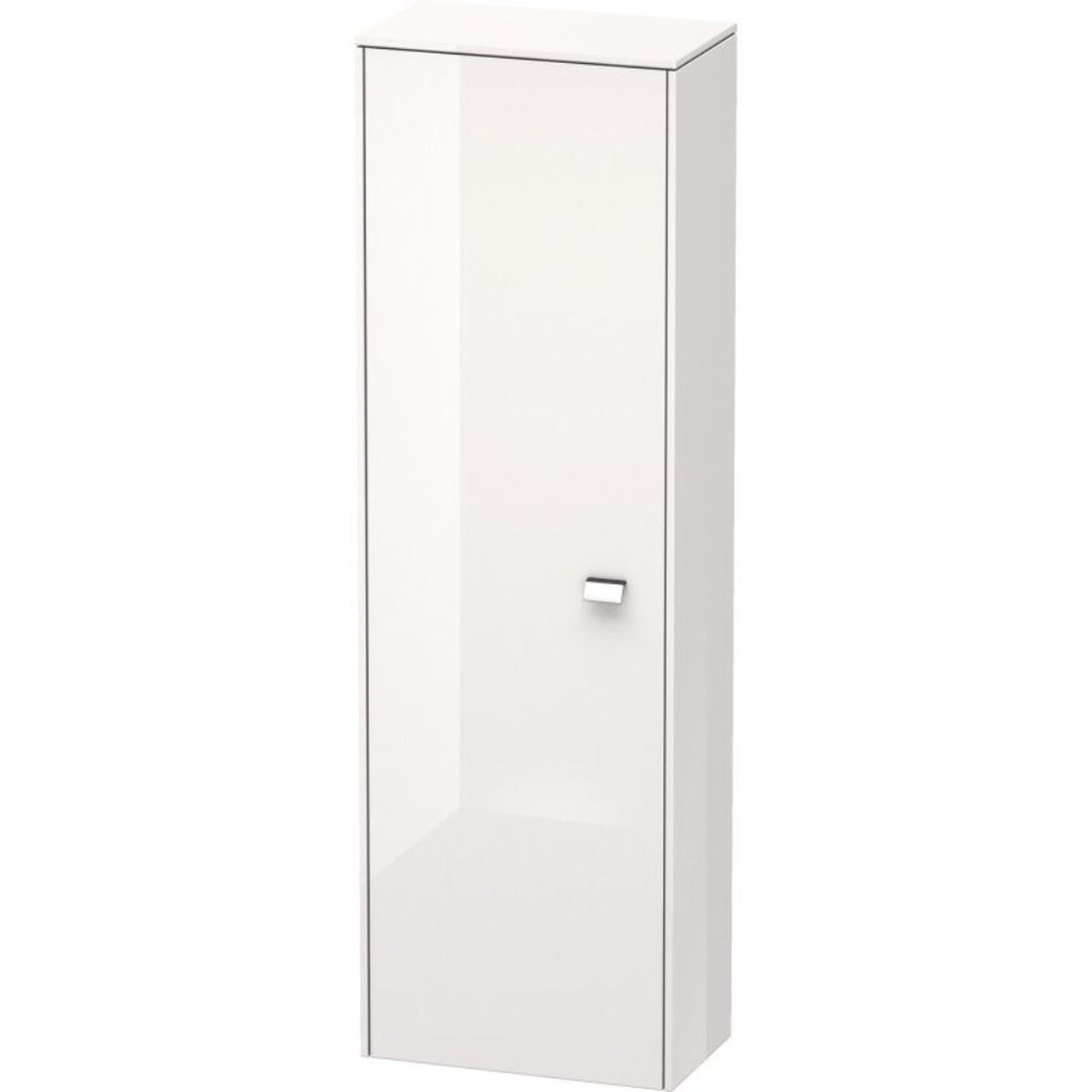 Duravit Brioso BR1300 17" x 52" x 9" Semi Tall Cabinet With Left Door in White High Gloss and Chrome Handle