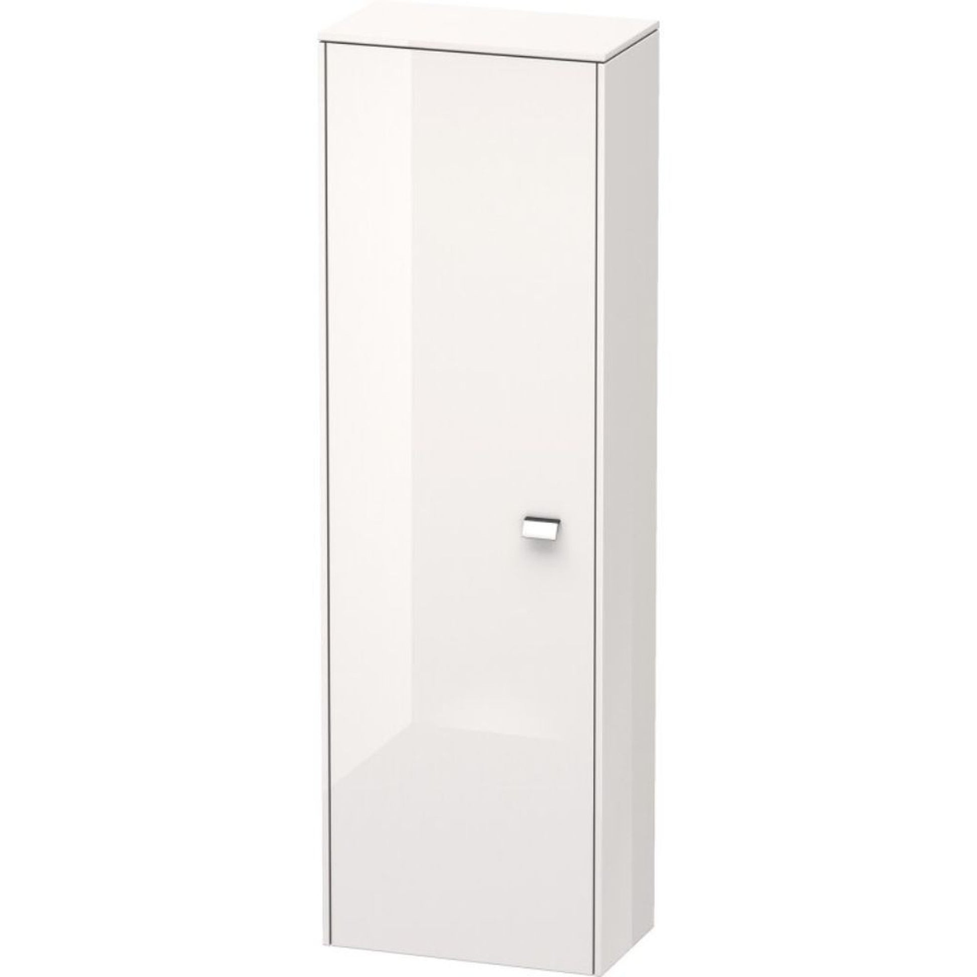 Duravit Brioso BR1300 17" x 52" x 9" Semi Tall Cabinet With Left Door in White High Gloss and Chrome Handle