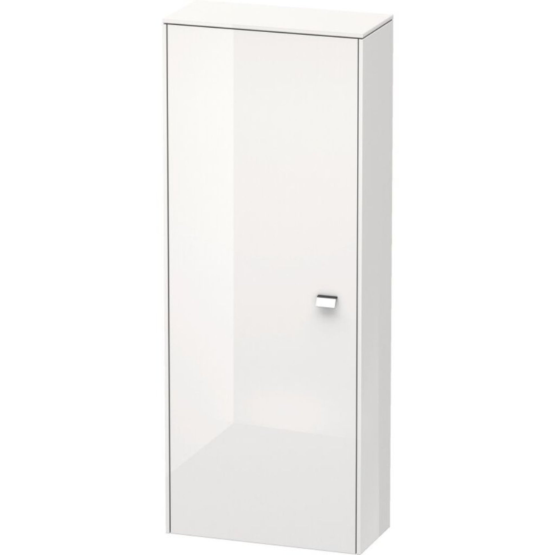 Duravit Brioso BR1301 20" x 52" x 9" Semi Tall Cabinet With Left Door in White High Gloss and Chrome Handle
