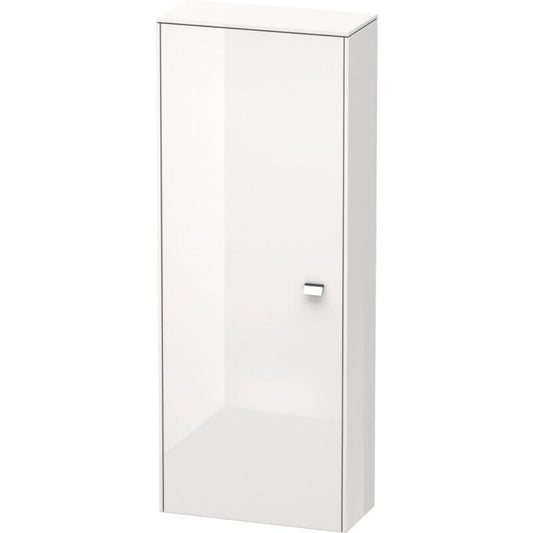 Duravit Brioso BR1301 20" x 52" x 9" Semi Tall Cabinet With Left Door in White High Gloss and Chrome Handle