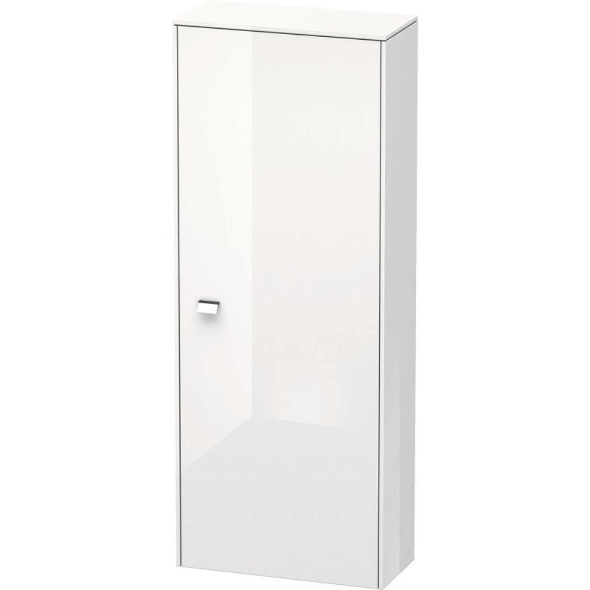 Duravit Brioso BR1301 20" x 52" x 9" Semi Tall Cabinet With Right Door in White High Gloss and Chrome Handle