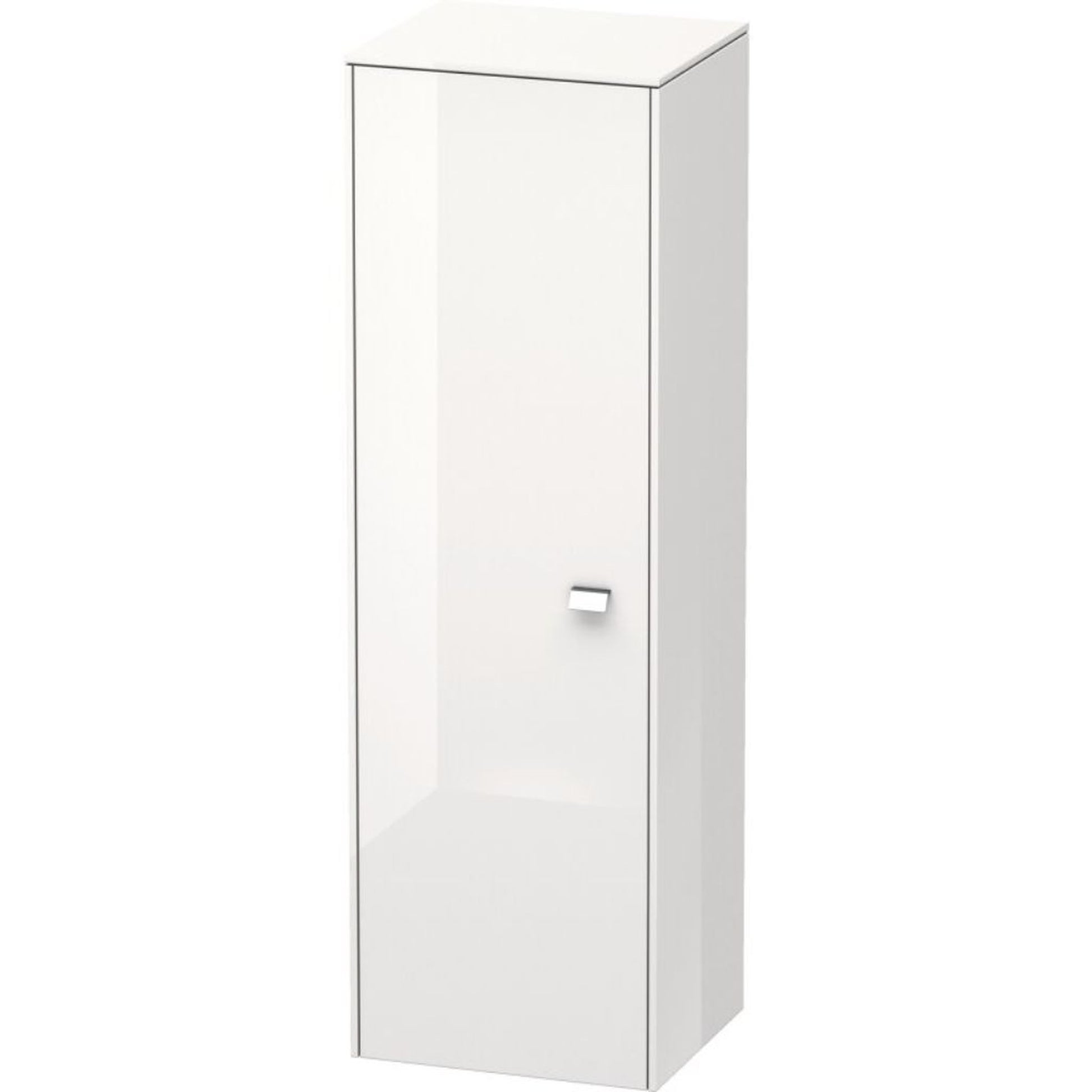 Duravit Brioso BR1310 17" x 52" x 14" Semi Tall Cabinet With Left Door in White High Gloss and Chrome Handle