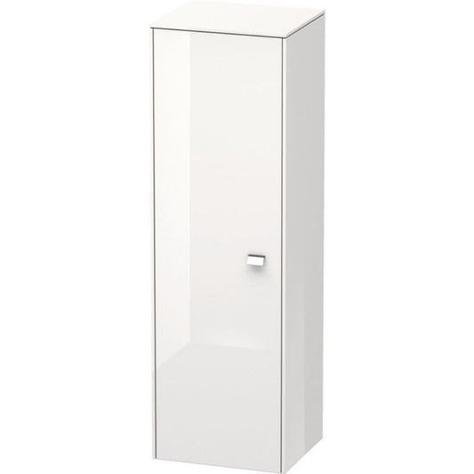 Duravit Brioso BR1310 17" x 52" x 14" Semi Tall Cabinet With Left Door in White High Gloss and Chrome Handle