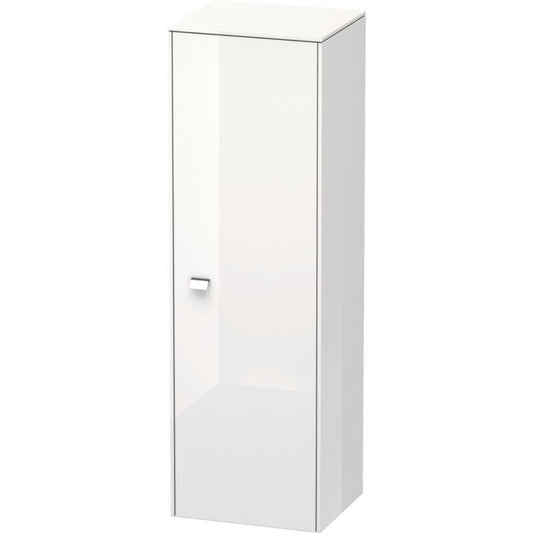 Duravit Brioso BR1310 17" x 52" x 14" Semi Tall Cabinet With Right Door in White High Gloss and Chrome Handle