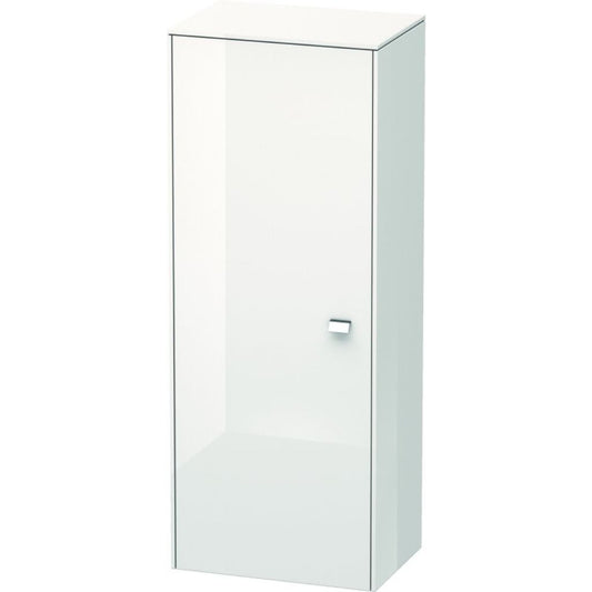 Duravit Brioso BR1311 20" x 52" x 14" Semi Tall Cabinet With Left Door in White High Gloss and Chrome Handle