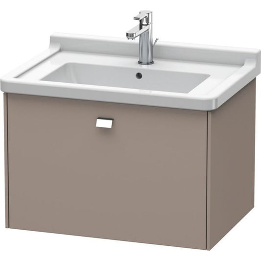 Duravit Brioso BR40410 26" x 18" x 18" One Drawer Wall-Mount Vanity Unit in Basalt Matt and Chrome Handle