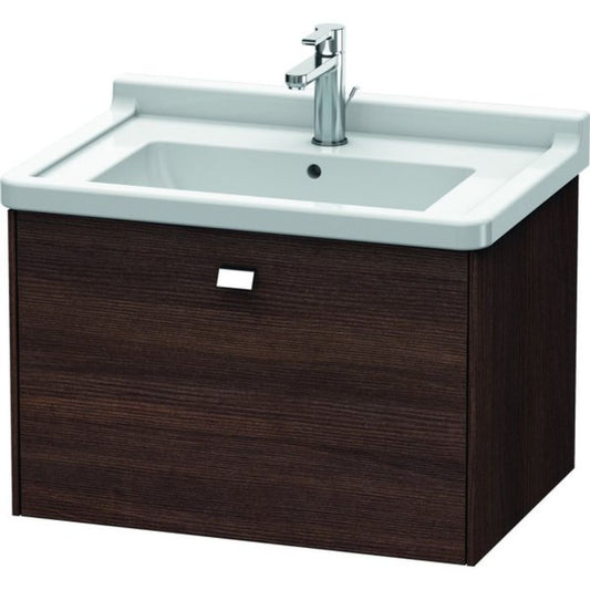 Duravit Brioso BR40410 26" x 18" x 18" One Drawer Wall-Mount Vanity Unit in Chestnut Dark and Chrome Handle