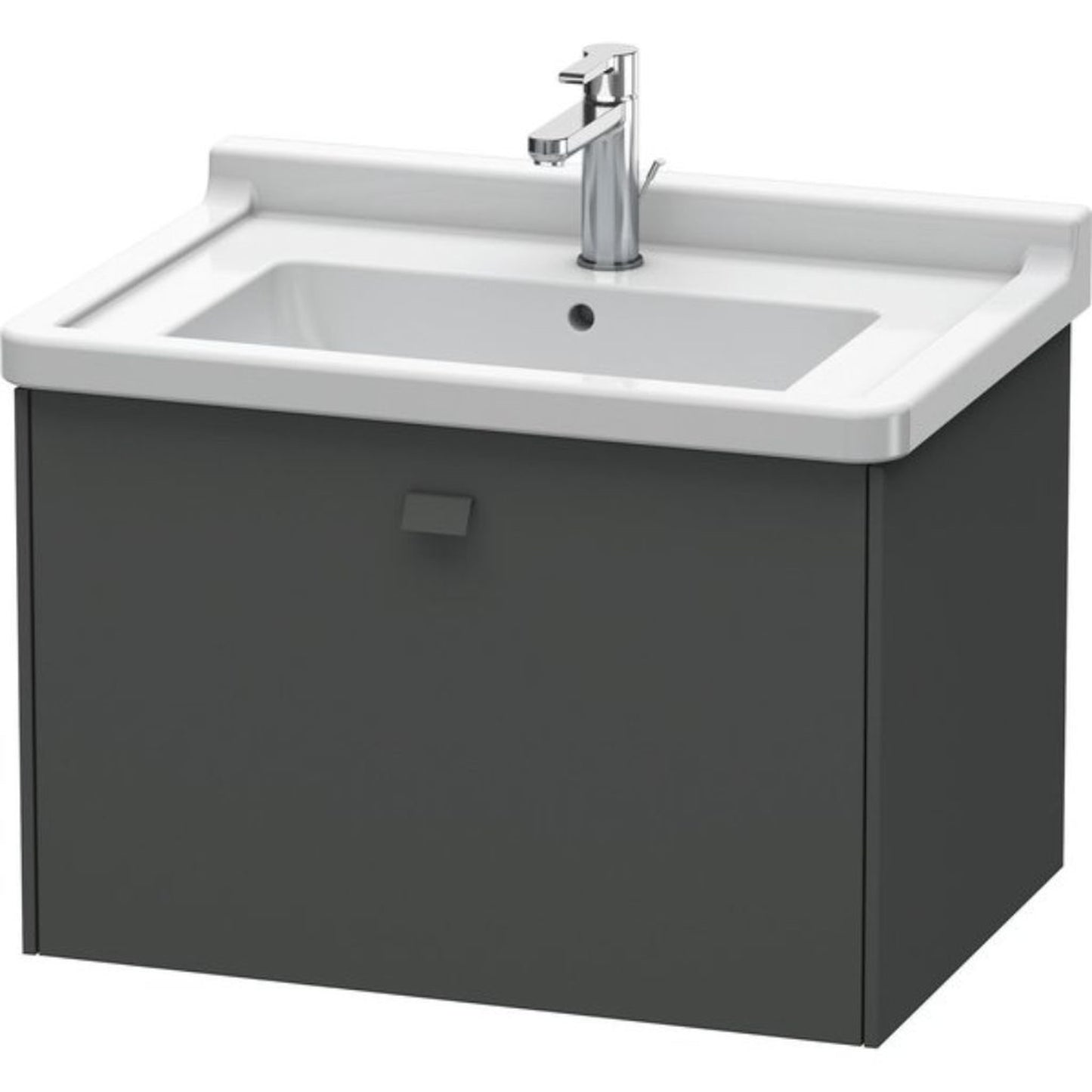 Duravit Brioso BR40410 26" x 18" x 18" One Drawer Wall-Mount Vanity Unit in Graphite Matt