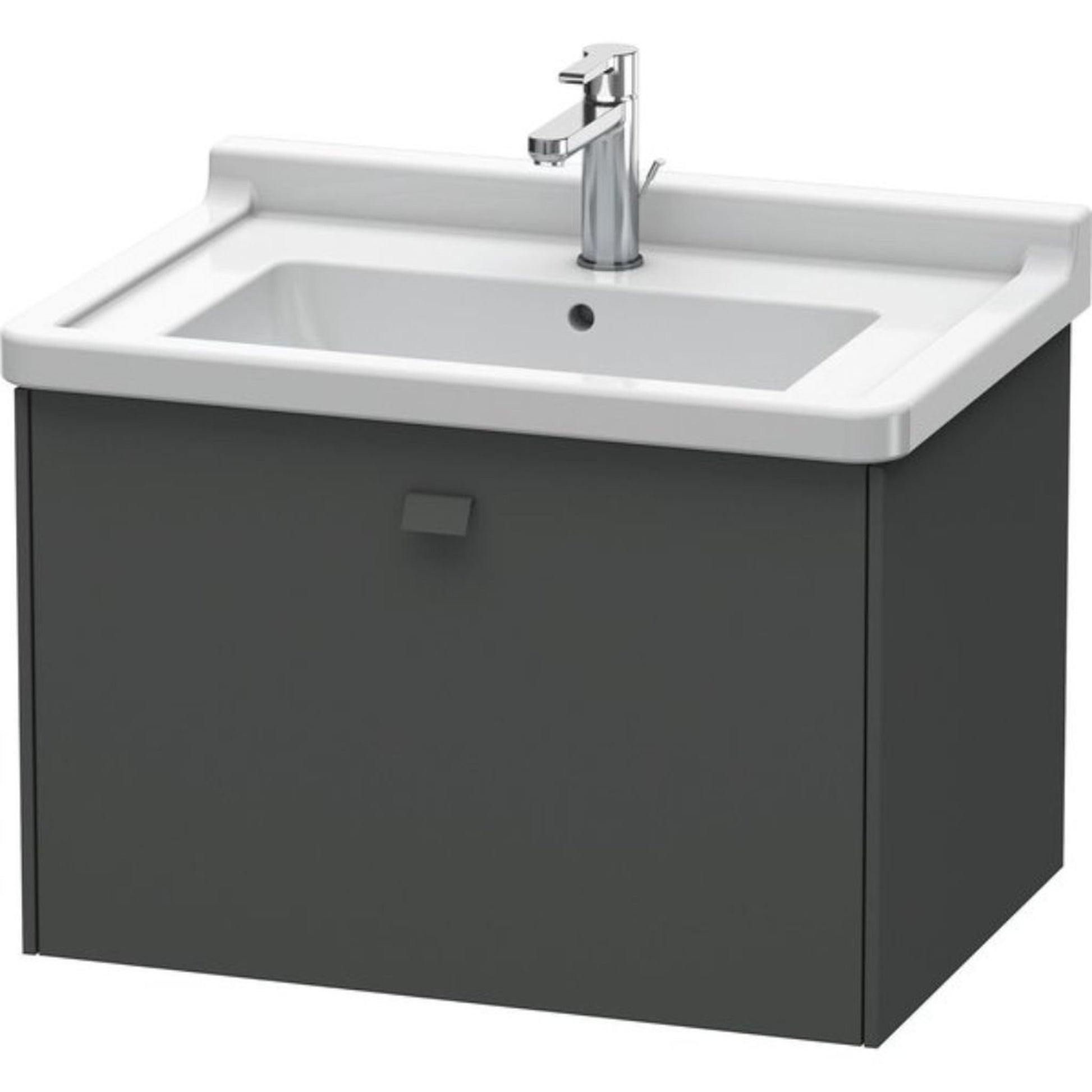 Duravit Brioso BR40410 26" x 18" x 18" One Drawer Wall-Mount Vanity Unit in Graphite Matt