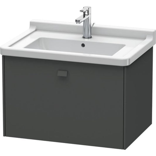 Duravit Brioso BR40410 26" x 18" x 18" One Drawer Wall-Mount Vanity Unit in Graphite Matt
