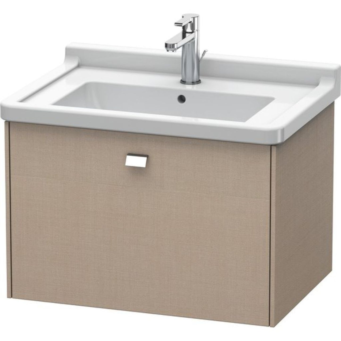Duravit Brioso BR40410 26" x 18" x 18" One Drawer Wall-Mount Vanity Unit in Linen and Chrome Handle