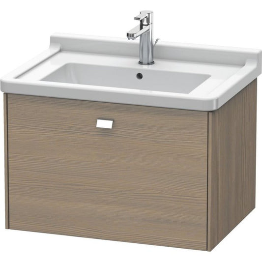 Duravit Brioso BR40410 26" x 18" x 18" One Drawer Wall-Mount Vanity Unit in Oak Terra and Chrome Handle