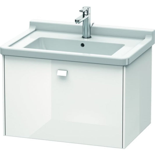 Duravit Brioso BR40410 26" x 18" x 18" One Drawer Wall-Mount Vanity Unit in White High Gloss
