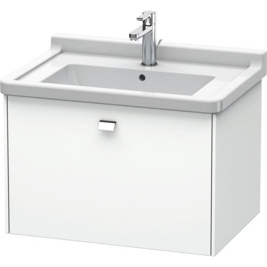 Duravit Brioso BR40410 26" x 18" x 18" One Drawer Wall-Mount Vanity Unit in White Matt and Chrome Handle
