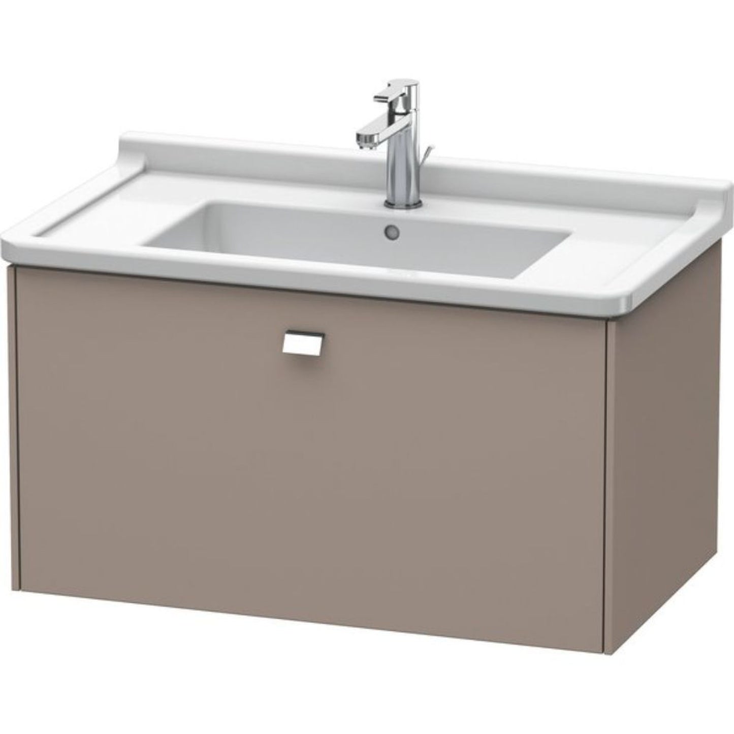 Duravit Brioso BR40420 32" x 18" x 18" One Drawer Wall-Mount Vanity Unit in Basalt Matt and Chrome Handle
