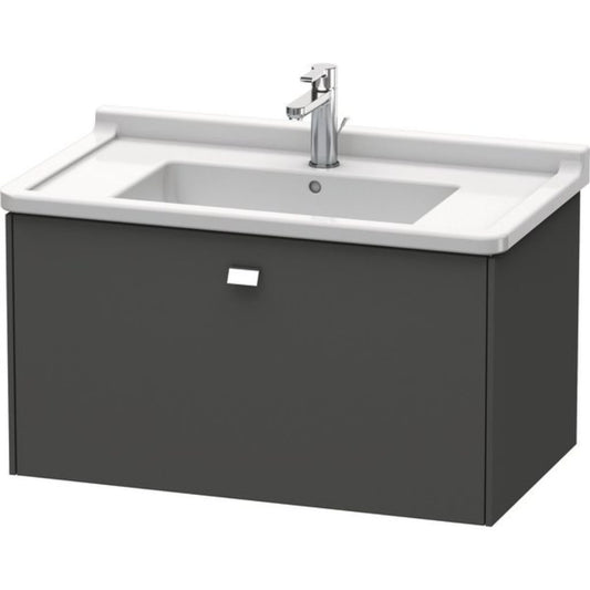 Duravit Brioso BR40420 32" x 18" x 18" One Drawer Wall-Mount Vanity Unit in Graphite Matt and Chrome Handle