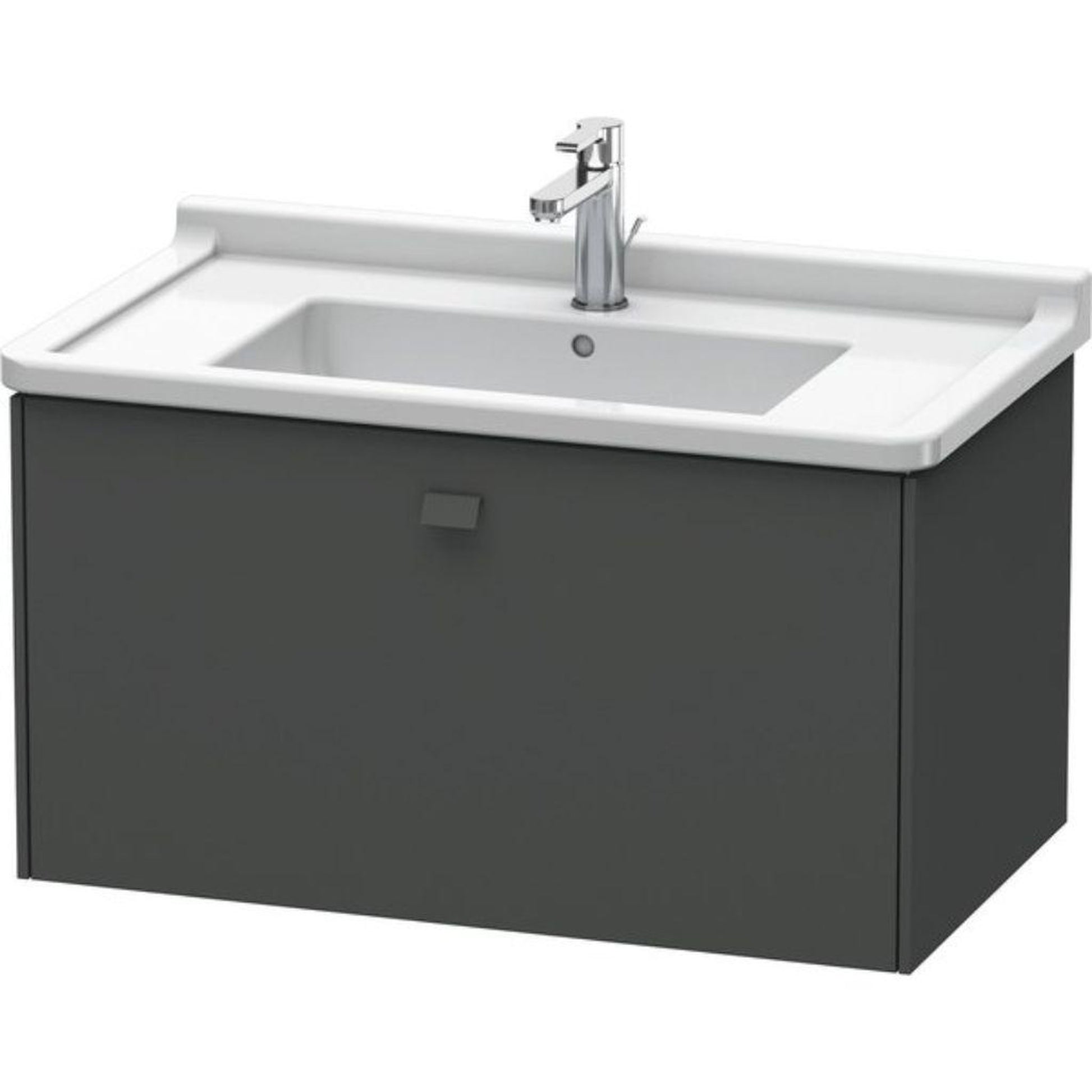 Duravit Brioso BR40420 32" x 18" x 18" One Drawer Wall-Mount Vanity Unit in Graphite Matt