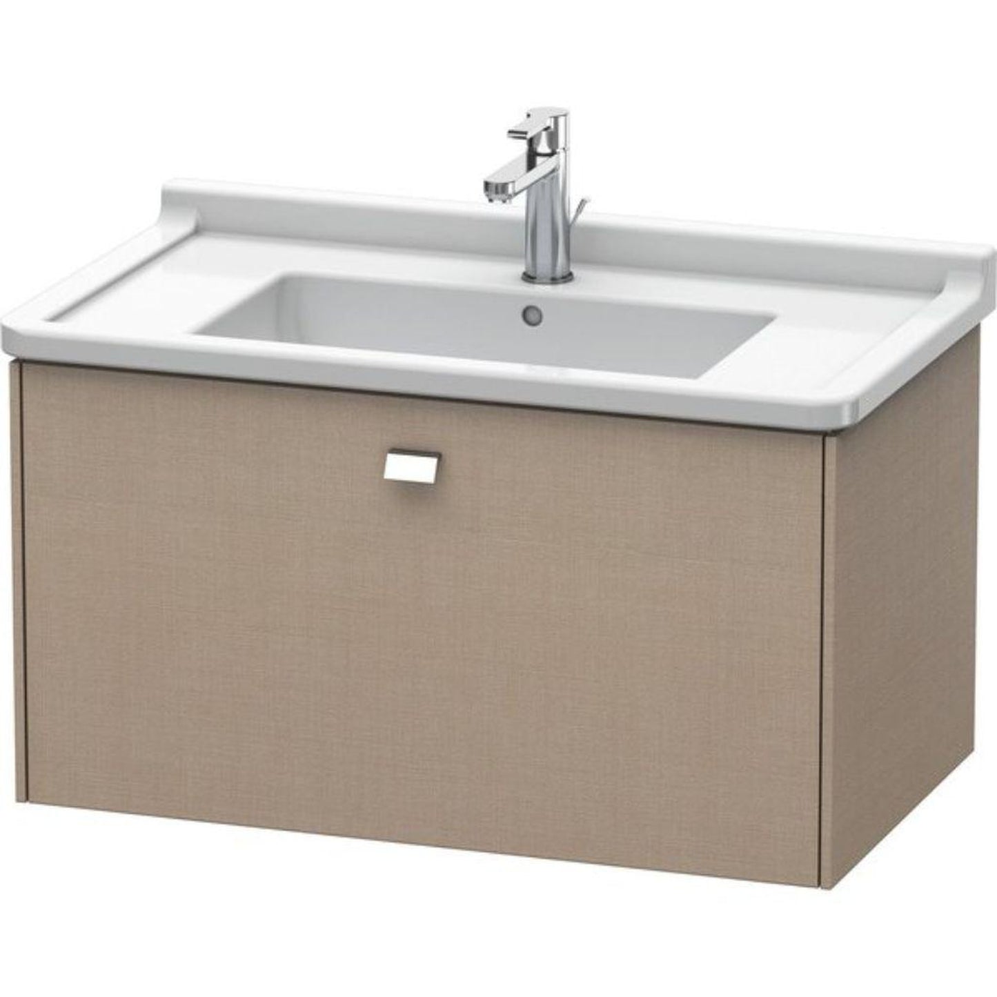 Duravit Brioso BR40420 32" x 18" x 18" One Drawer Wall-Mount Vanity Unit in Linen and Chrome Handle