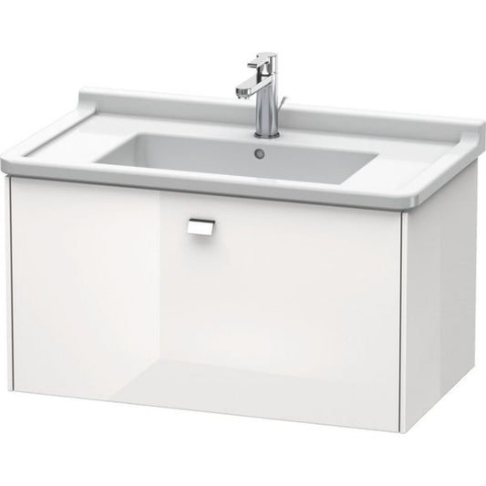Duravit Brioso BR40420 32" x 18" x 18" One Drawer Wall-Mount Vanity Unit in White High Gloss and Chrome Handle