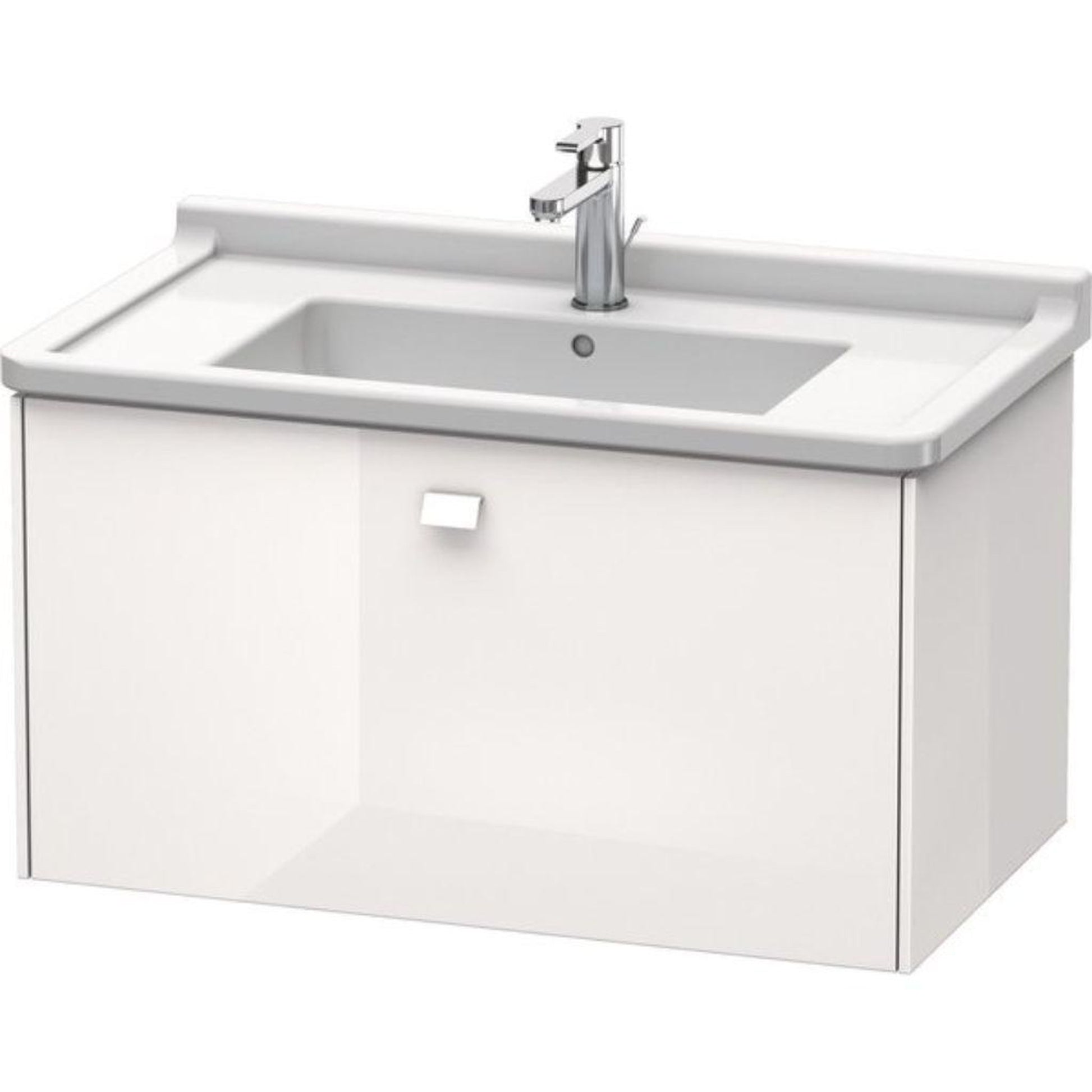 Duravit Brioso BR40420 32" x 18" x 18" One Drawer Wall-Mount Vanity Unit in White High Gloss