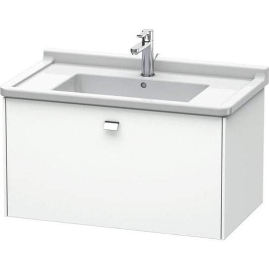 Duravit Brioso BR40420 32" x 18" x 18" One Drawer Wall-Mount Vanity Unit in White Matt and Chrome Handle