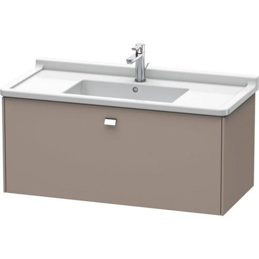 Duravit Brioso BR40430 40" x 18" x 18" One Drawer Wall-Mount Vanity Unit in Basalt Matt and Chrome Handle