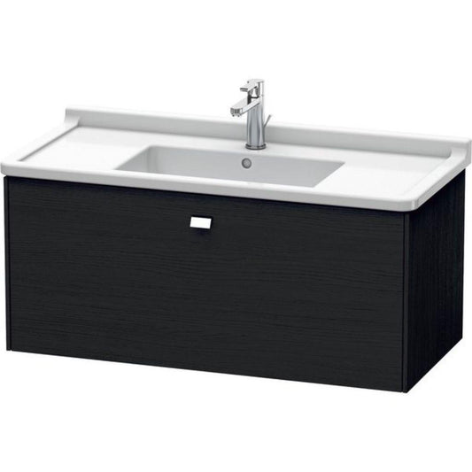 Duravit Brioso BR40430 40" x 18" x 18" One Drawer Wall-Mount Vanity Unit in Black Oak and Chrome Handle
