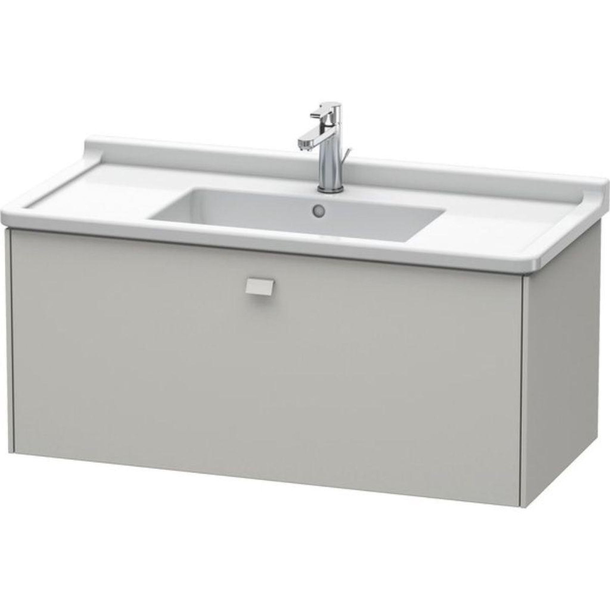 Duravit Brioso BR40430 40" x 18" x 18" One Drawer Wall-Mount Vanity Unit in Concrete Grey Matt